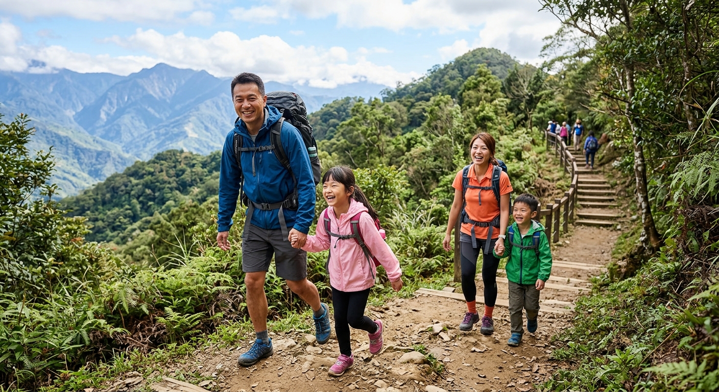 全家大小一起快樂爬山、健走出遊玩