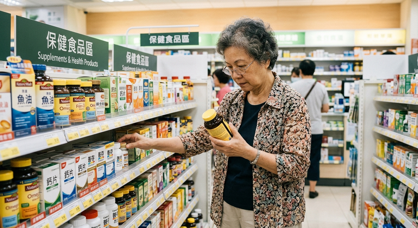 婆婆媽媽在挑選保健食品